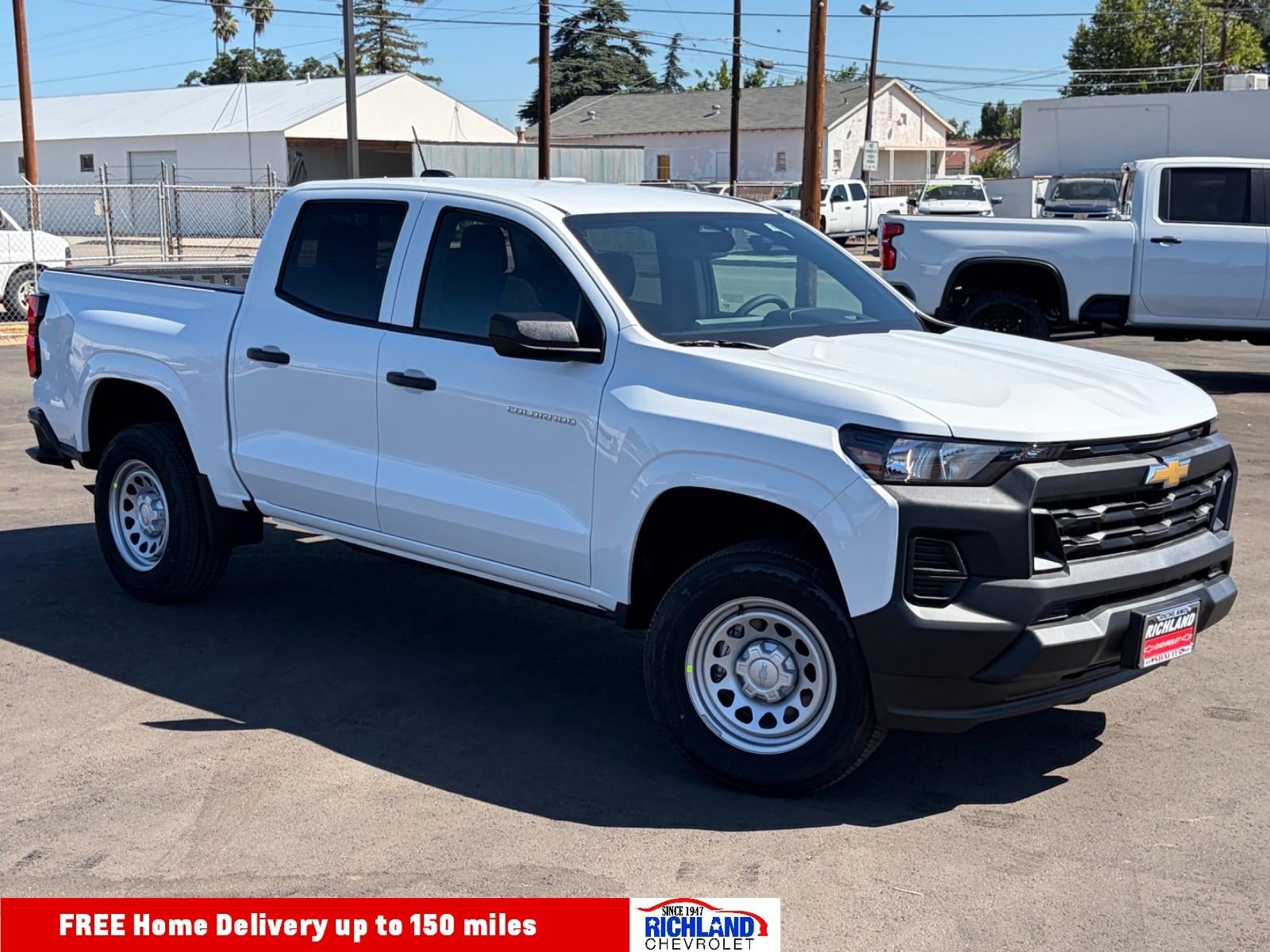 2026 Chevrolet Colorado WT in Summit White — front three-quarter view